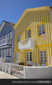 Typical houses of Costa Nova, Ilhavo, Portugal.