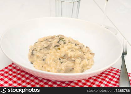 Typical Italian Food - Risotto With Mushrooms - Risotto Con Funghi