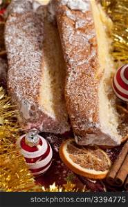 Typical italian Pandoro cake for Christmas holidays