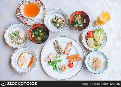 Typical Japanese breakfast, Japanese cuisine
