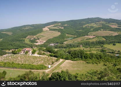 typical landscape in Italian region Tuscany