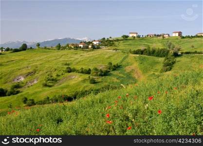 typical landscape in Italian region Tuscany