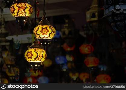 typical Moroccan lamps and north africa