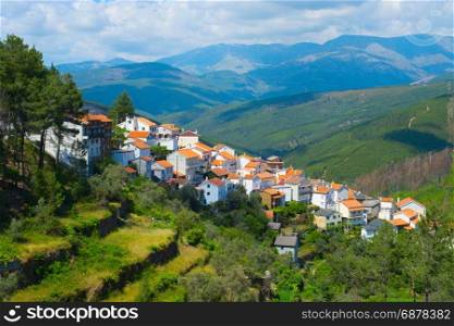 Typical mountains Portugal village in the sunny day.