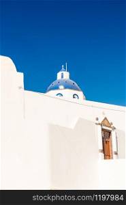 typical Santorini church in Greece in the Cyclades