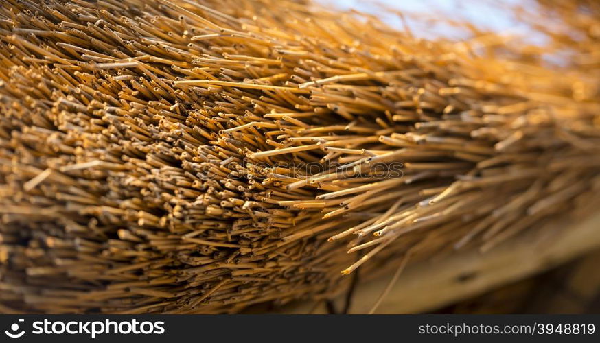 Typical thatched roof construction in detail found in Africa