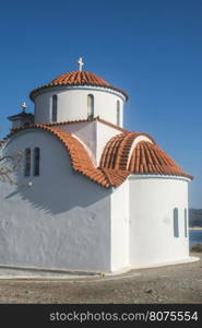 Typical white Greek church. Greece, Gythio