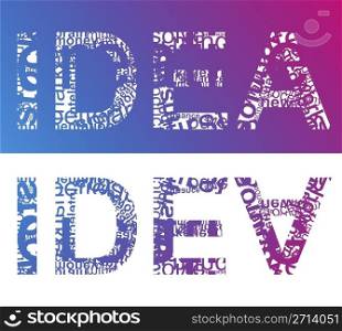 Typographic illustration of word IDEA