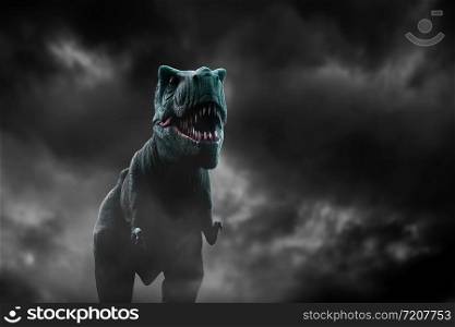 Tyrannosaurus rex in the storm cloud