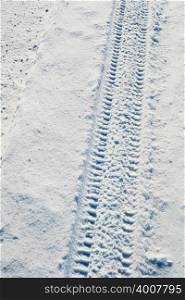 Tyre track in the snow