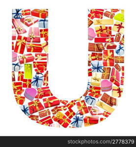U Letter - Alphabet made of giftboxes