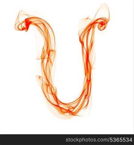 u letter made of fire