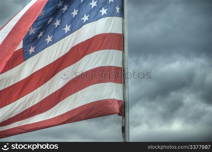 U.S.A. Flag against the stormy weather