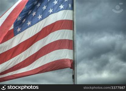 U.S.A. Flag against the stormy weather