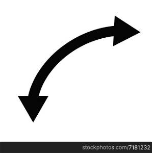 U-Turn icon on white background. flat style. U-Turn sign for your web site design, logo, app, UI. curve arrow symbol. returned logo.