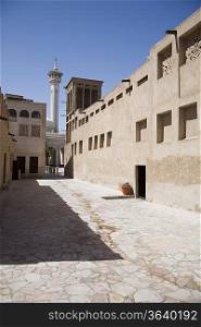 UAE, Dubai, The Bastakia Mosque in the old Bastakia Quarter of Bur Dubai
