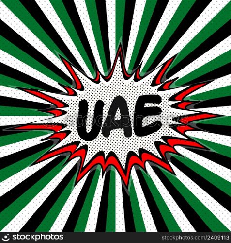 UAE pop art flag United Arab Emirates rays