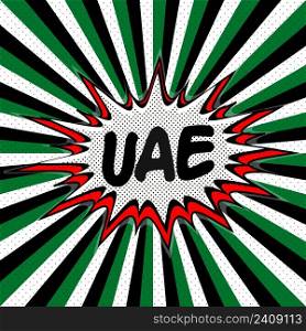 UAE pop art flag United Arab Emirates rays
