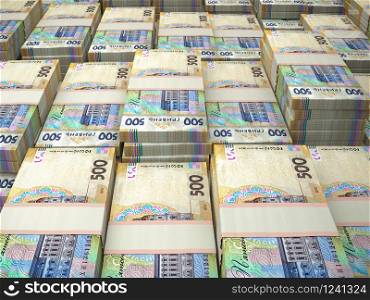 UAH. Money of Ukraine. Ukrainian currency. Hryvnia. Kyiv. Money of Ukraine. Several Ukrainian hryvnia banknotes. UAH. Hryvnia 500