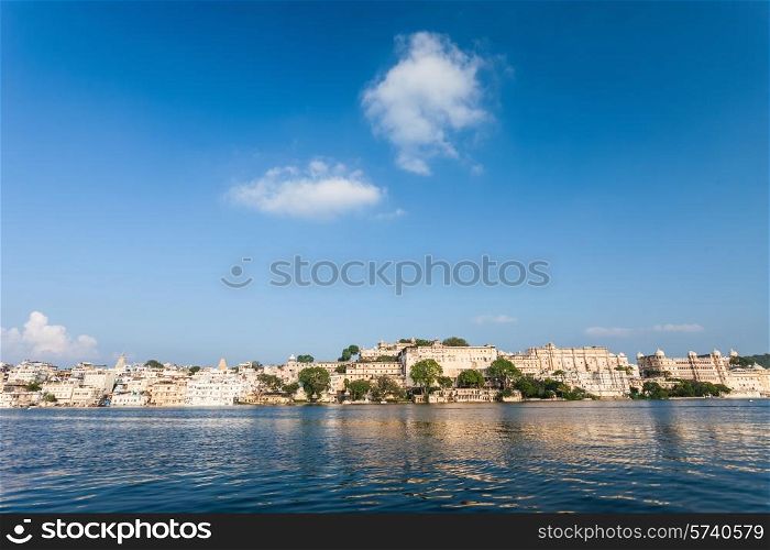 Udaipur city and Pichola lake, Rajasthan, India