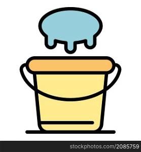 Udder and bucket icon. Outline udder and bucket vector icon color flat isolated. Udder and bucket icon color outline vector