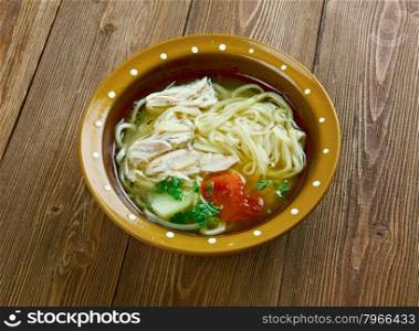 ugra-osh -Uzbek chicken noodles soup