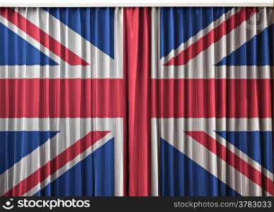 UK flag on curtain