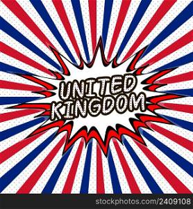 UK pop art flag United Kingdom Great Britain Ireland rays