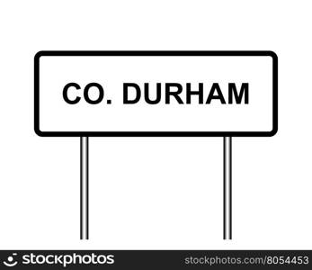 UK town sign illustration, Co Durham. United Kingdom town sign illustration, city of County Durham