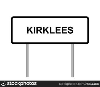 UK town sign illustration, Kirklees. United Kingdom town sign illustration, city of Kirklees