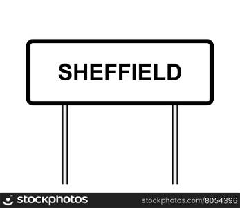 UK town sign illustration, Sheffield. United Kingdom town sign illustration, city of Sheffield