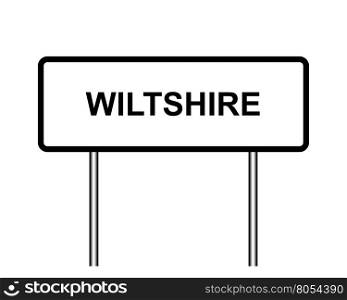 UK town sign illustration, Wiltshire. United Kingdom town sign illustration, city of Wiltshire
