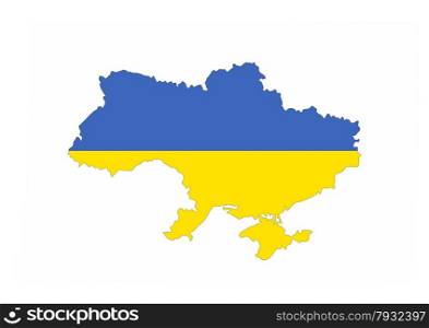 ukraine country flag map shape national symbol
