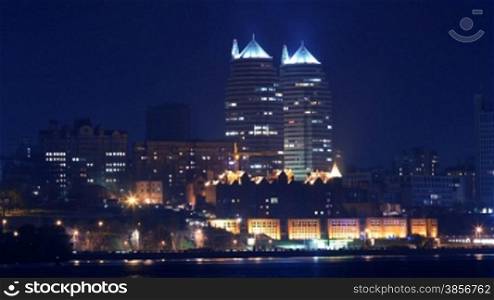 Ukraine. Dnepropetrovsk. time lapse of night city.