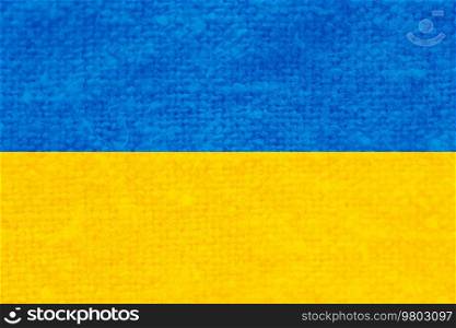 Ukraine flag, Ukrainian flag, national flag of Ukraine with canvas textile