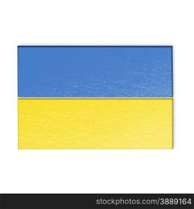 Ukrainian flag isolated on white stylized illustration.