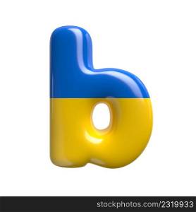 Ukrainian flag letter B - Small 3d Ukrainian font isolated on white background. This alphabet is perfect for creative illustrations related but not limited to Ukraine, Russia, politics...
