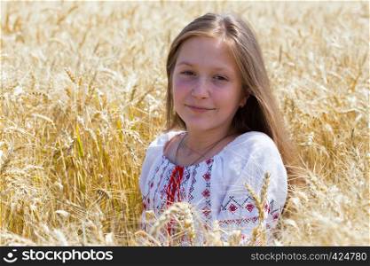 Ukrainian in a wheat field