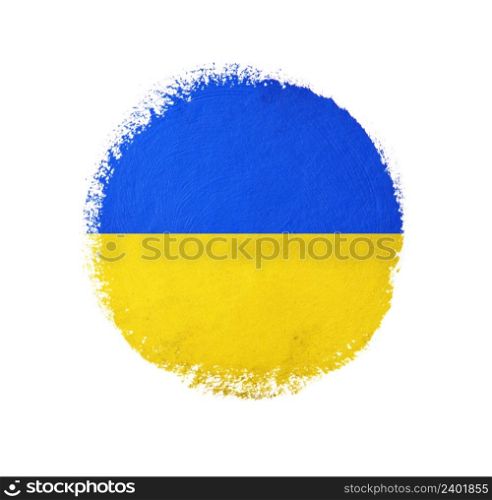 Ukrainian round grunge flags background