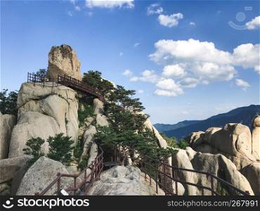Ulsanbawi rock in Seoraksan National Park. South Korea