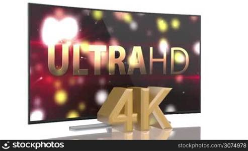 UltraHD Smart Tv with curved screen on white background