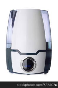 Ultrasonic air humidifier with ionizer isolated on white