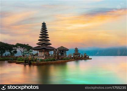 Ulun Danu Beratan Temple is a famous landmark located on the western side of the Beratan Lake , Bali ,Indonesia.. Ulun Danu Beratan Temple, Bali ,Indonesia.