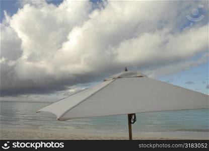 Umbrella on the Parrot Cay beach