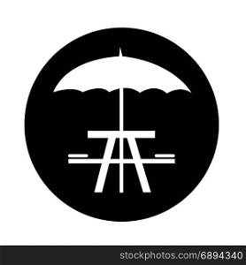 umbrella with picnic table icon