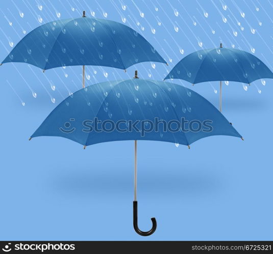 umbrellas a symbol of winter with rain