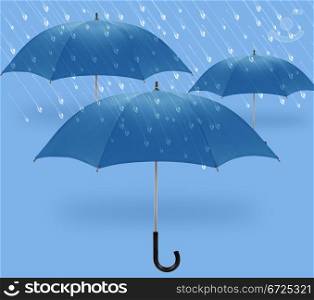 umbrellas a symbol of winter with rain