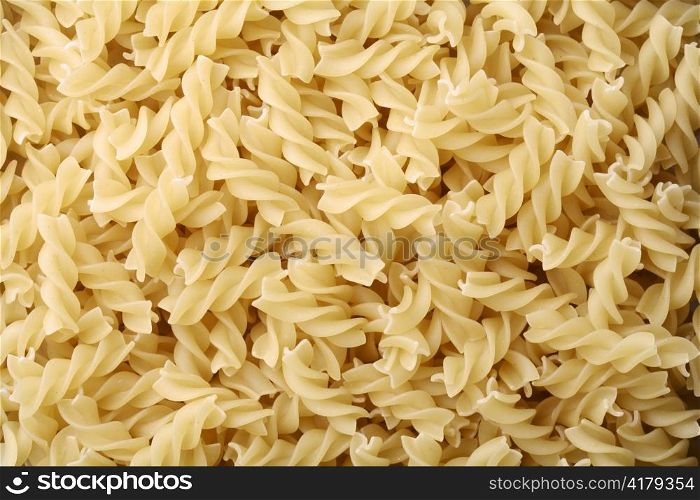 "Uncooked Fusilli pasta, aka "twisted pasta""