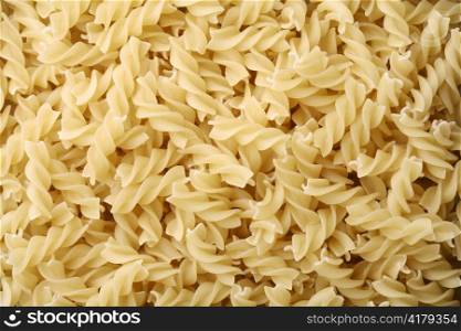 "Uncooked Fusilli pasta, aka "twisted pasta""