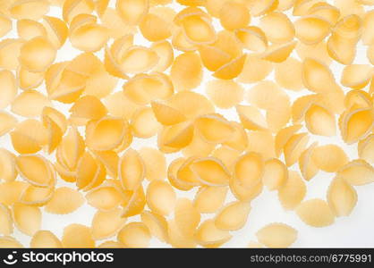 Uncooked pasta background